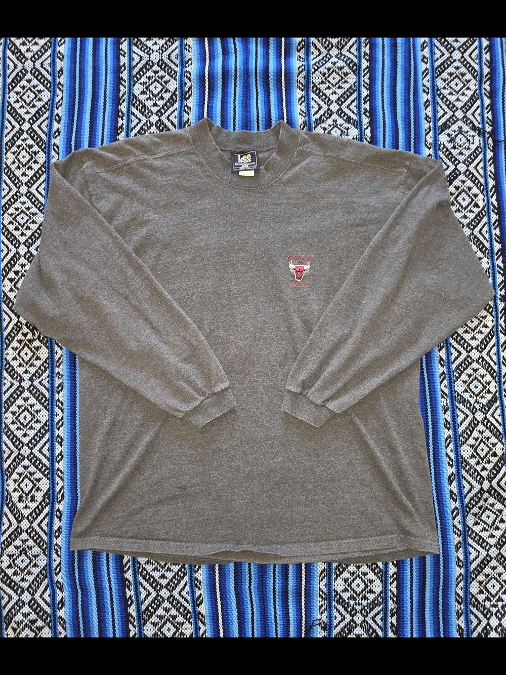 Vtg 90s Chicago Bulls Lee Sport Embroidered Long Sleeve Shirt XL USA Made